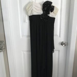 Black and White long layered dress